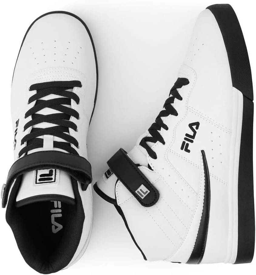 Fila Men's Vulc 13 Mid Plus Fashion Sneakers, White, Microsuede
